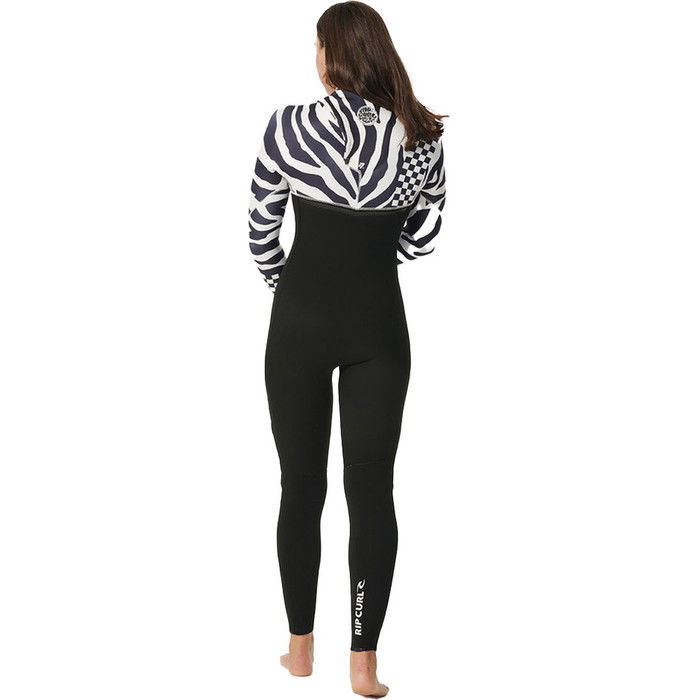 2024 Rip Curl Mujer E-Bomb 3/2mm Zip Free Neopreno 14NWFS - Black / White